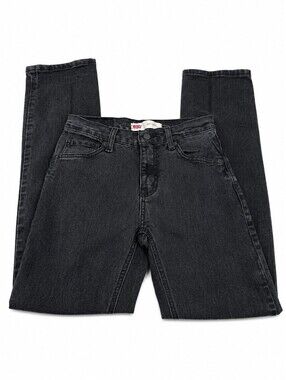 Levi’s 511 Slim Jeans Womens 14 Black Stretch Denim 27x28 Petite Mid Rise